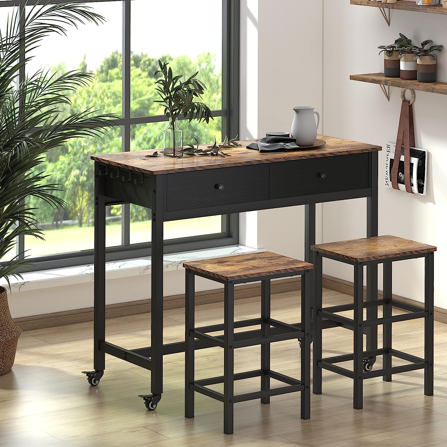 3-Piece Counter Height Dining Table Set