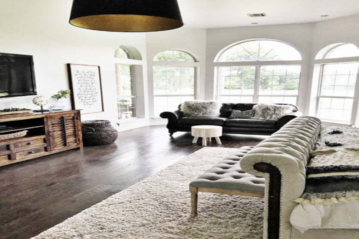 A Brightly Lit Living Room in Eider White