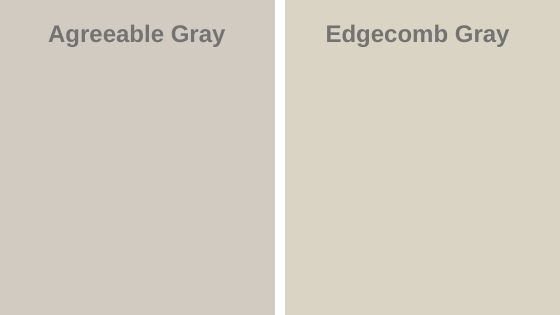 Agreeable Gray Compared to Edgecomb Gray