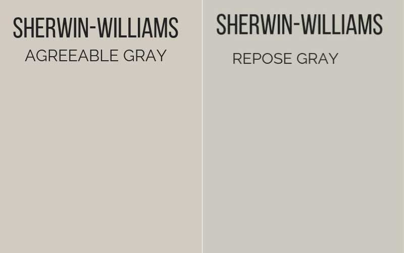 Agreeable Gray Compared to Repose Gray