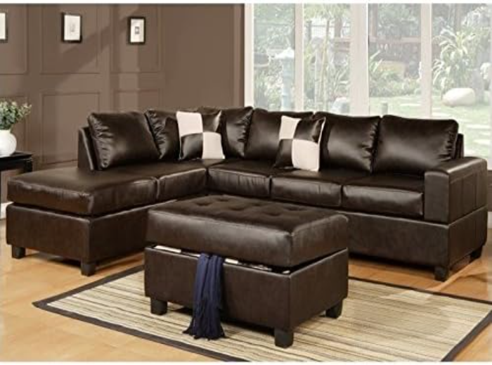 BOBKONA PDEX-F7351 Leather Sectional Sofa