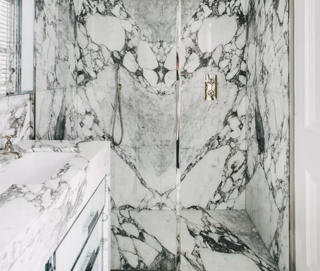 Beautiful Veined Marble Doorless Design