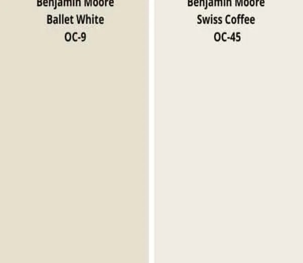 Benjamin Moore Ballet White VS Benjamin Moore Swiss Coffee
