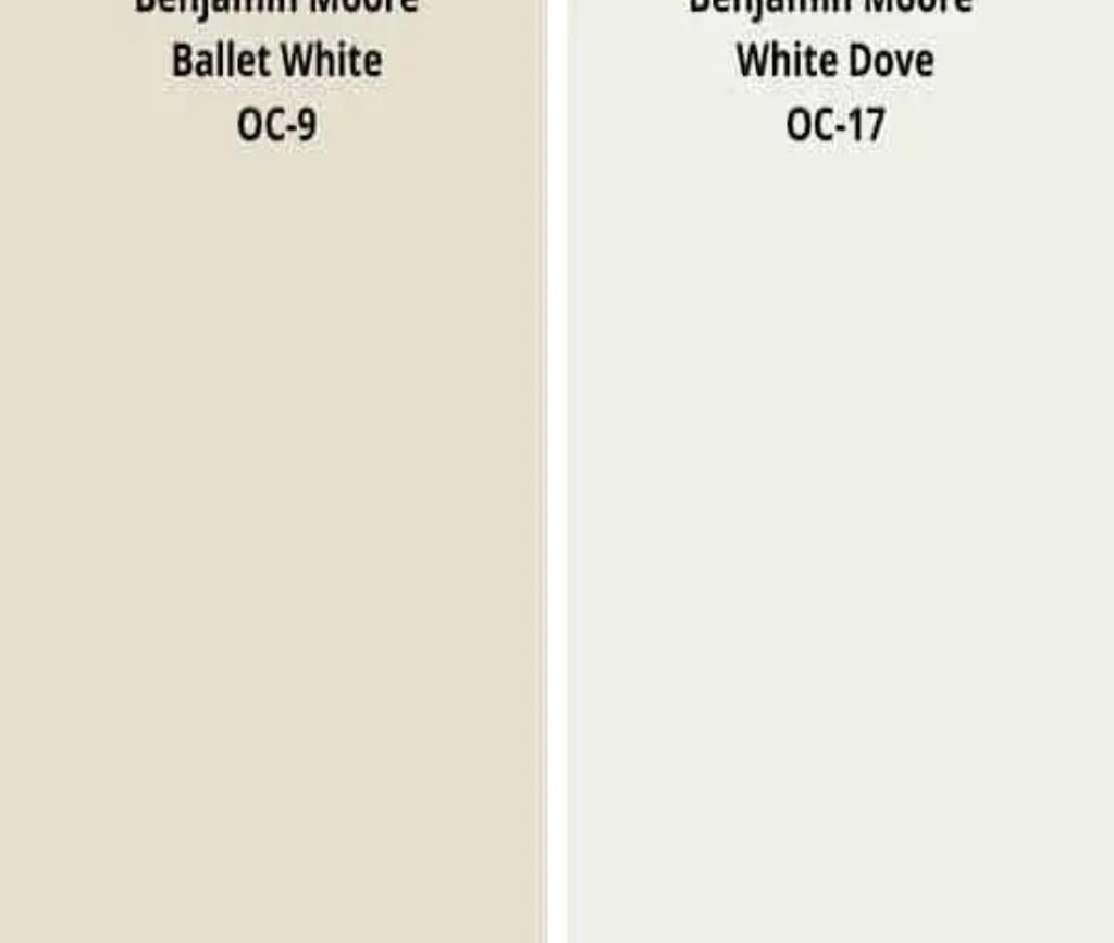 Benjamin Moore Ballet White VS Benjamin Moore White Dove