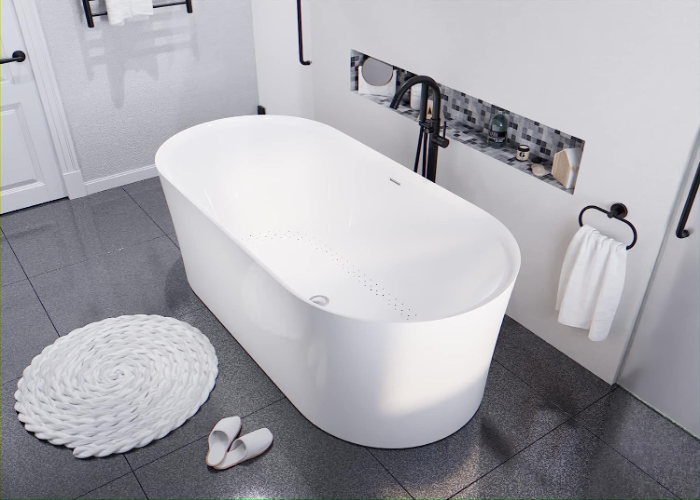 Center Drain Whirlpool Air Bathtub