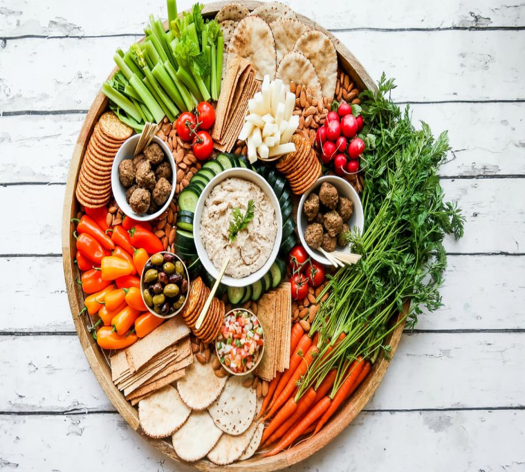 Charcuterie Board with Plant-Based Meatballs