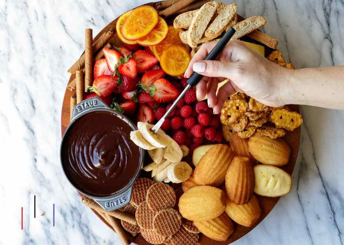 Charcuterie Board with Vegan Chocolate Fondue