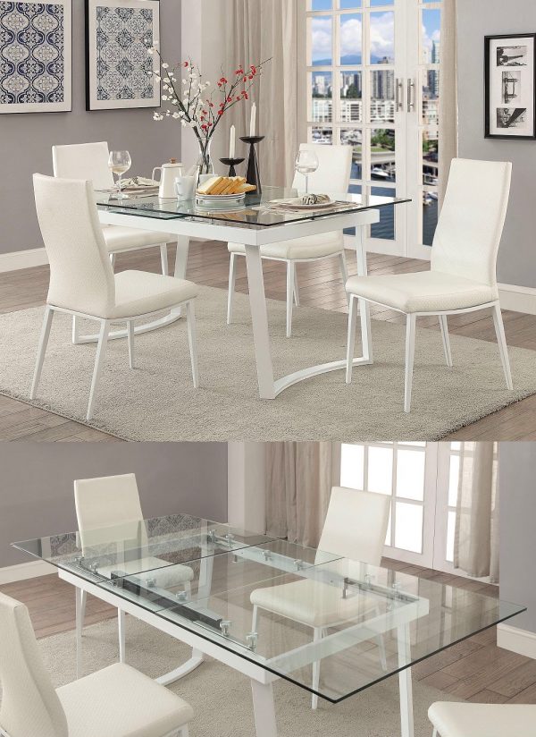 Glass Top Extendable Dining Table