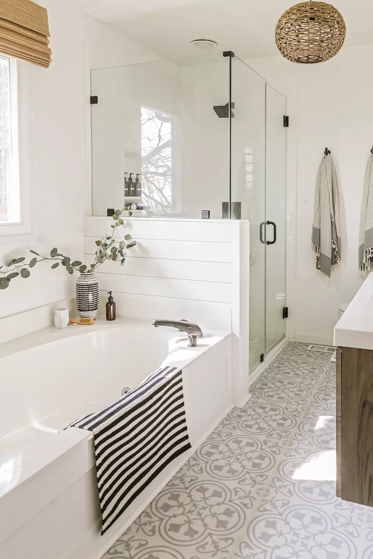 Glass and Tub Walk-In Shower