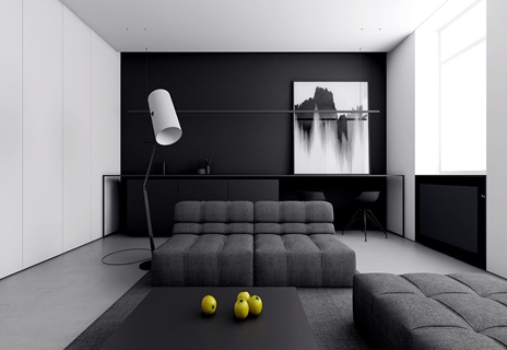 Go Minimalist with Black Couch