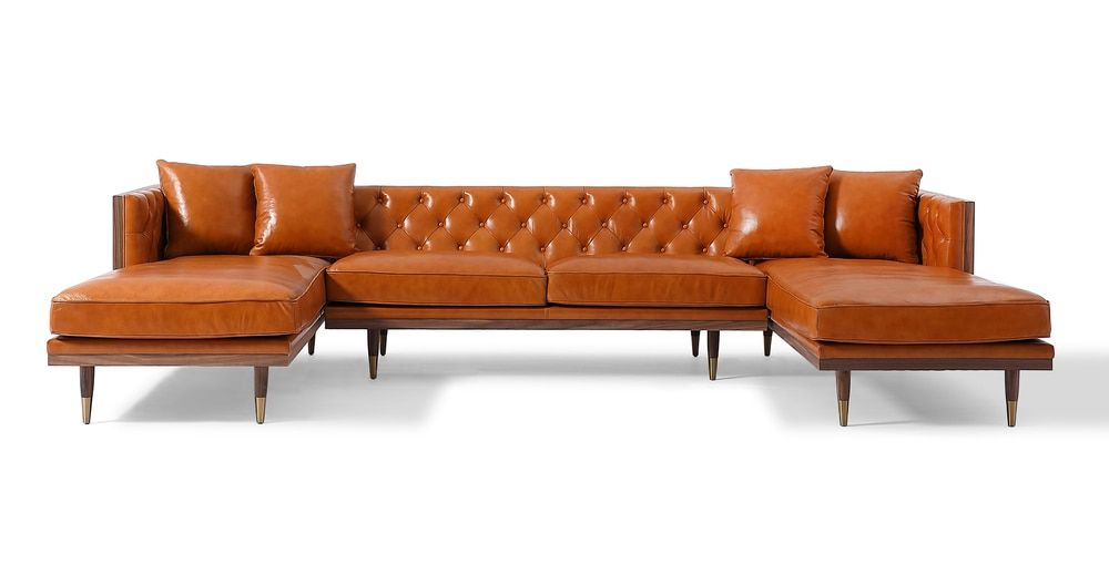 Kardiel Woodrow Neo Leather Sectional Sofa Set