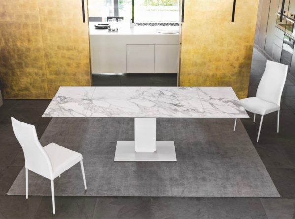 Marble Top Extendable Dining Table