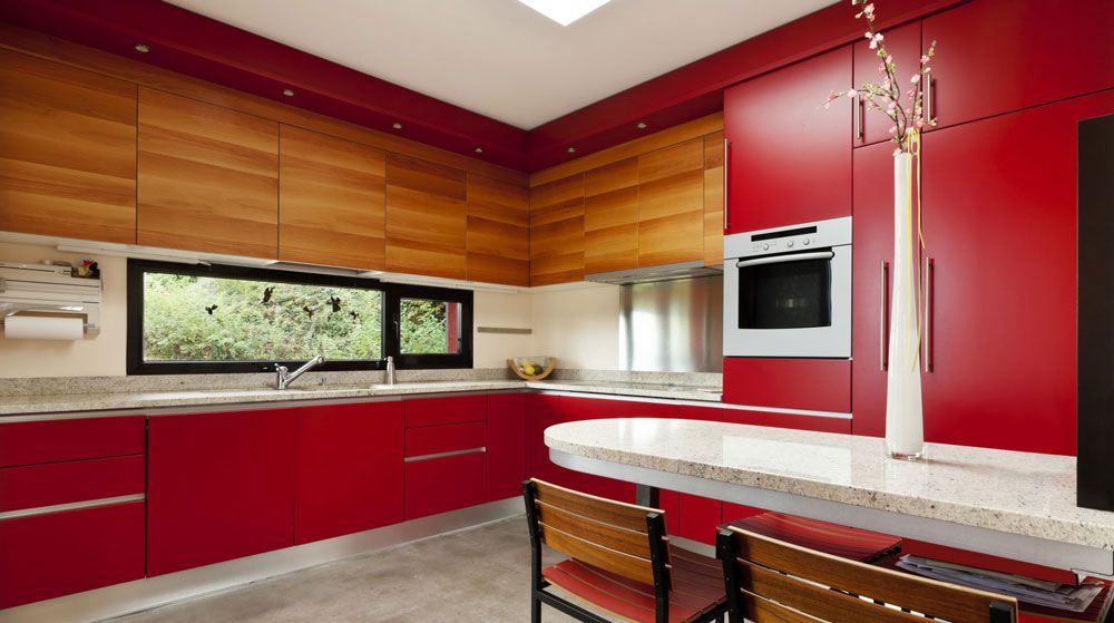 Red Kitchen Cabinet Idea