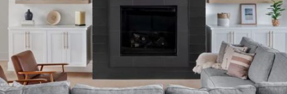Shiplap Fireplace in Black Colour