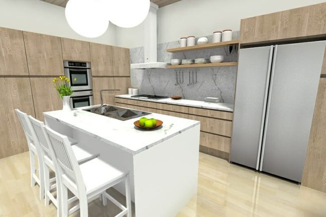 U-Shaped Kitchen with Counter