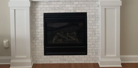 Wall-Mounted Shiplap Fireplace