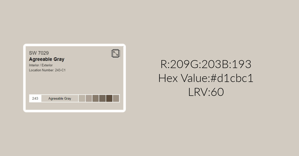 What is the Light Reflectance Value of SW Agreeable Gray