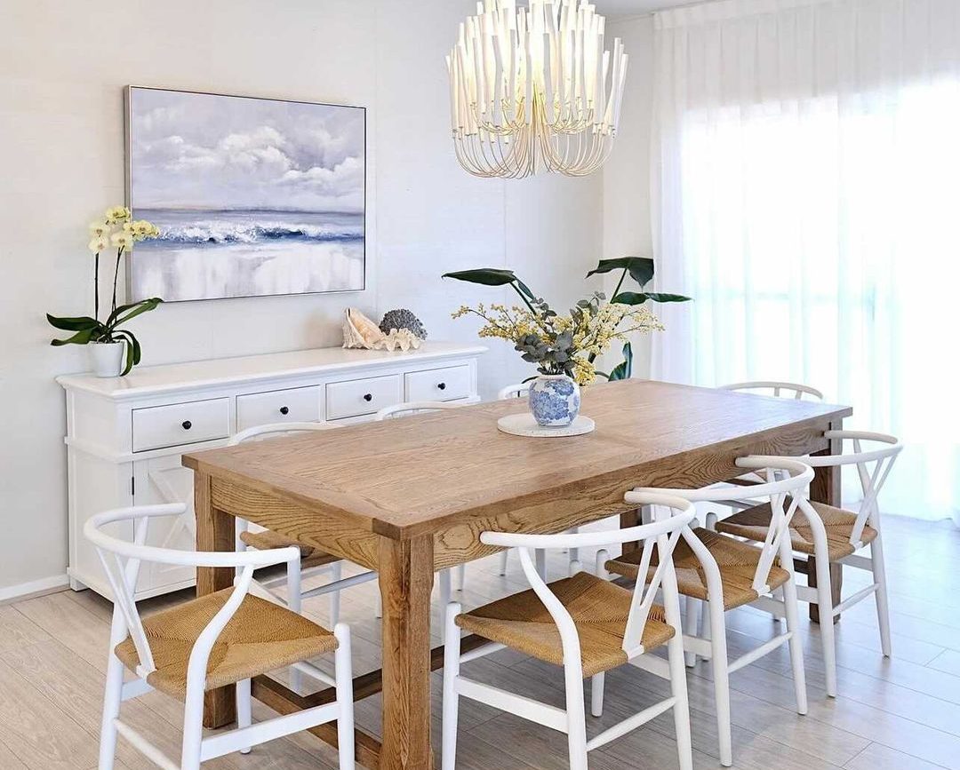 White Chaired Dining Table