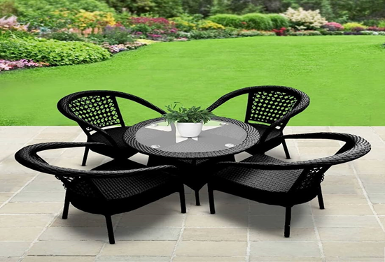 Wicker Bistro Sofa Set with Coffee Table