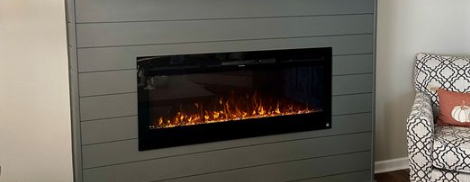 Grey-Toned Shiplap Fireplace