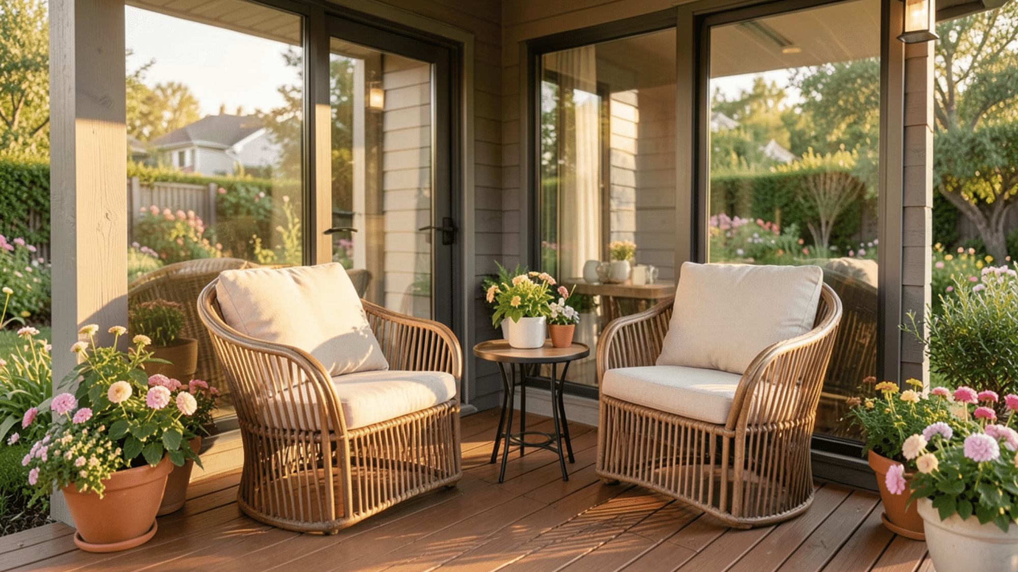 barrel chairs with cushions on a cozy porch a stylish and comfortable option for front porch seating ideas