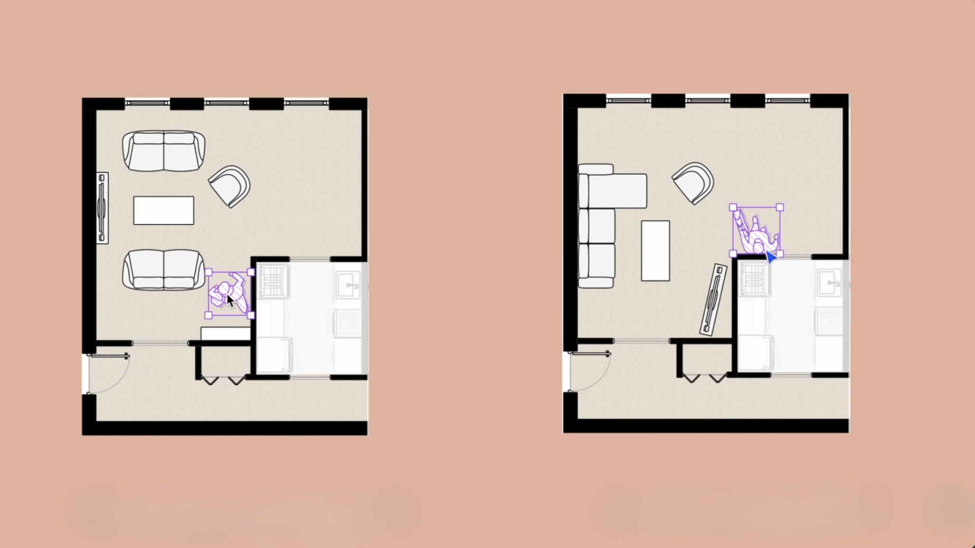 mapping walking paths in living room layout to keep clear movement space for easy flow