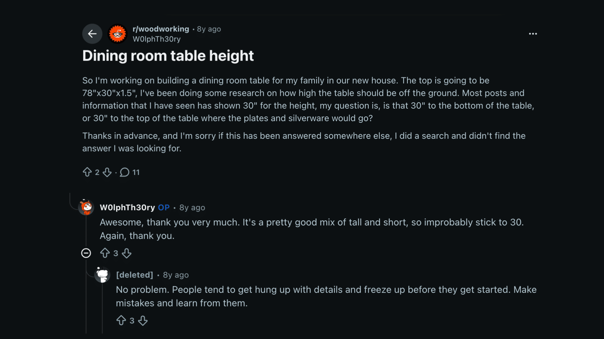 reddit users views on standard dining table height and comfortable seating measurements