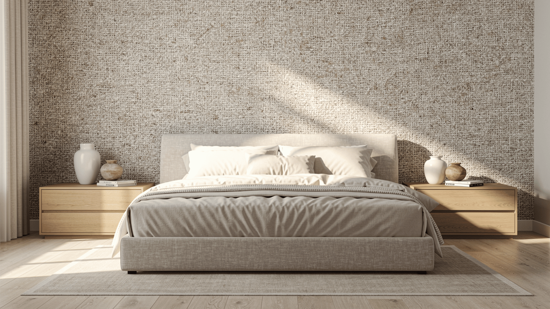 grasscloth wallpaper bedroom wall