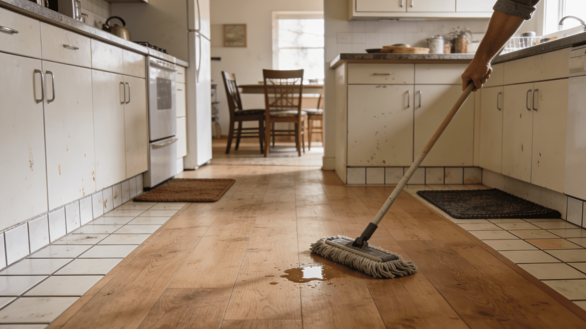 modern kitchen with durable flooring materials designed for daily use easy maintenance and long term practicality