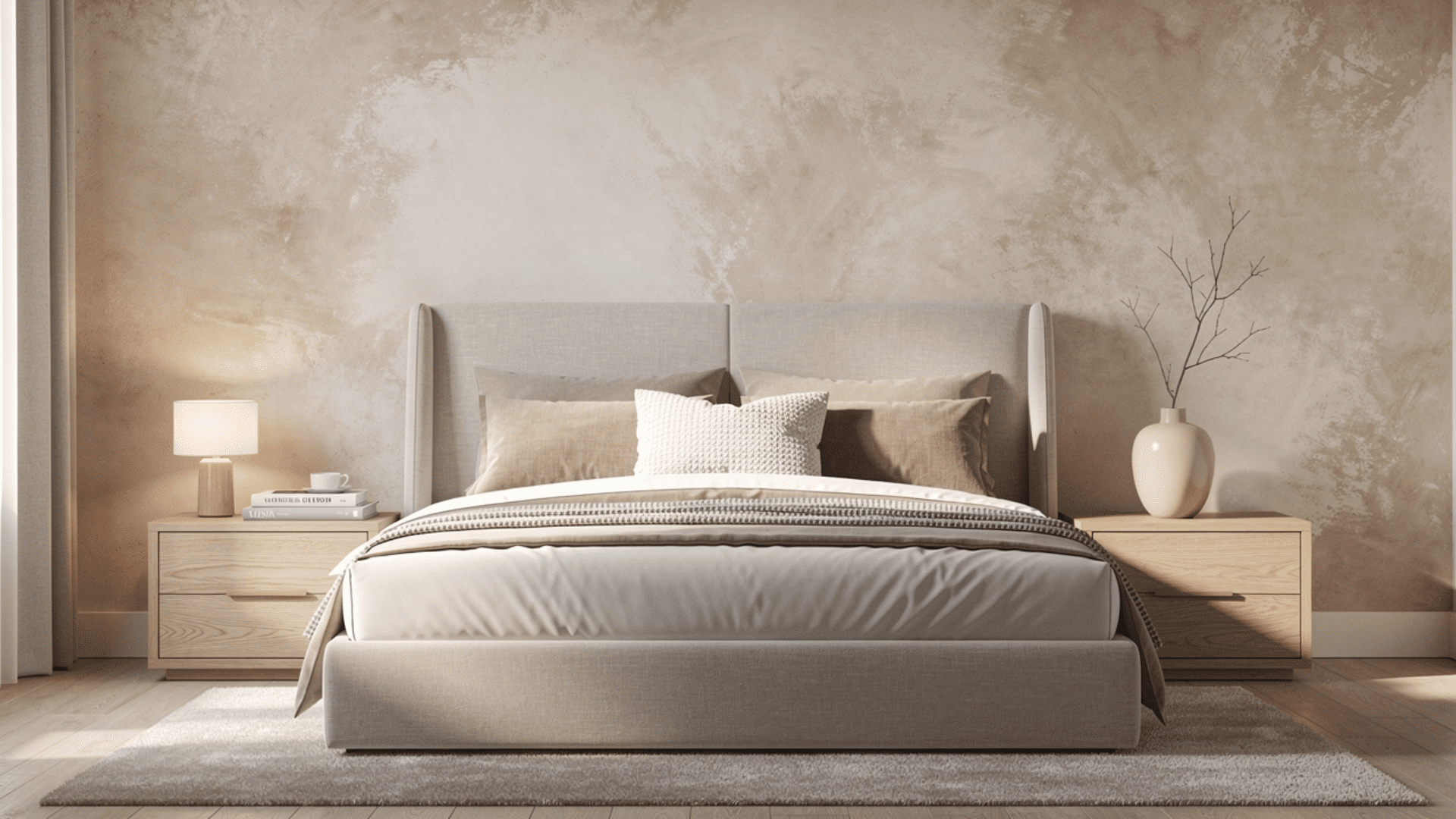 venetian plaster bedroom wall