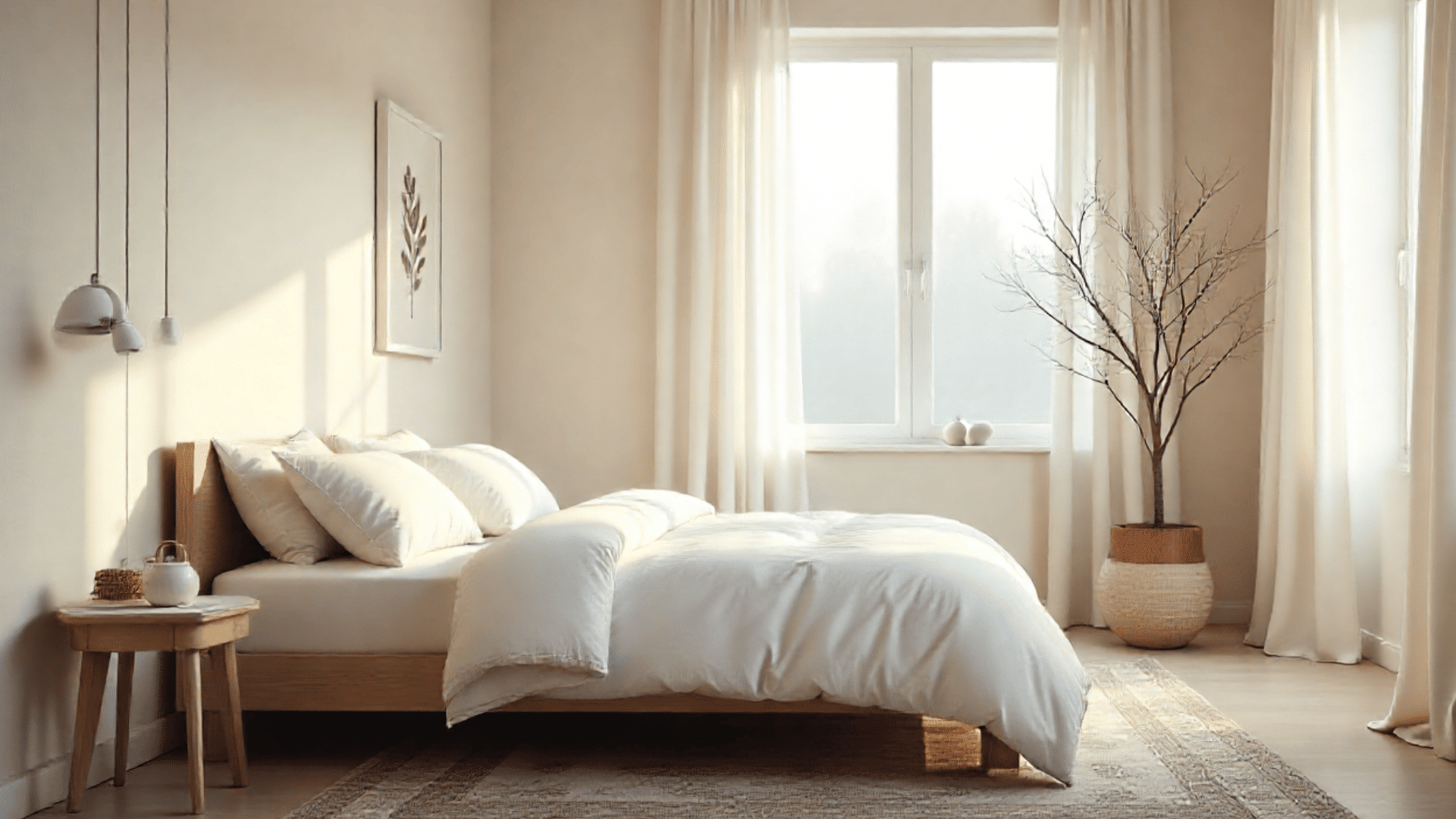 a scandinavian house interior design of bedroom