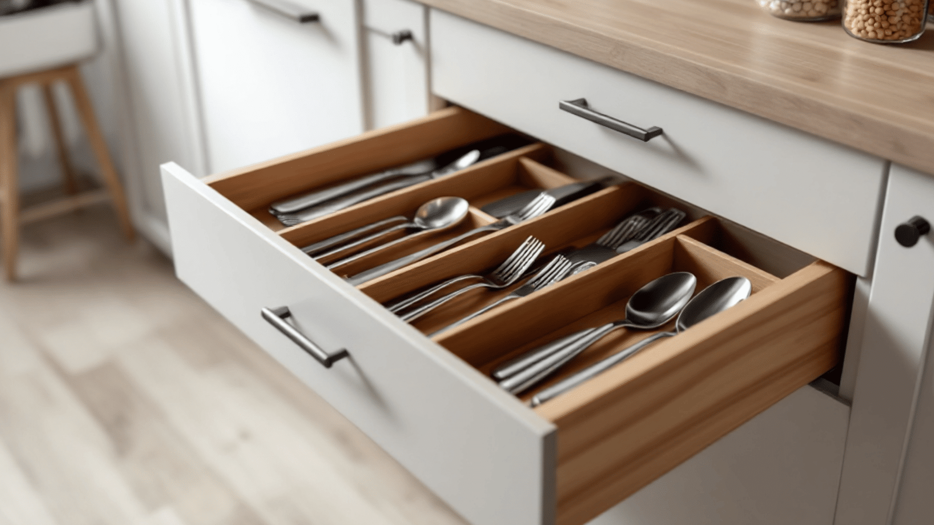 drawer organizers cutlery trays and pull out shelves keep everything tidy and easy to reach