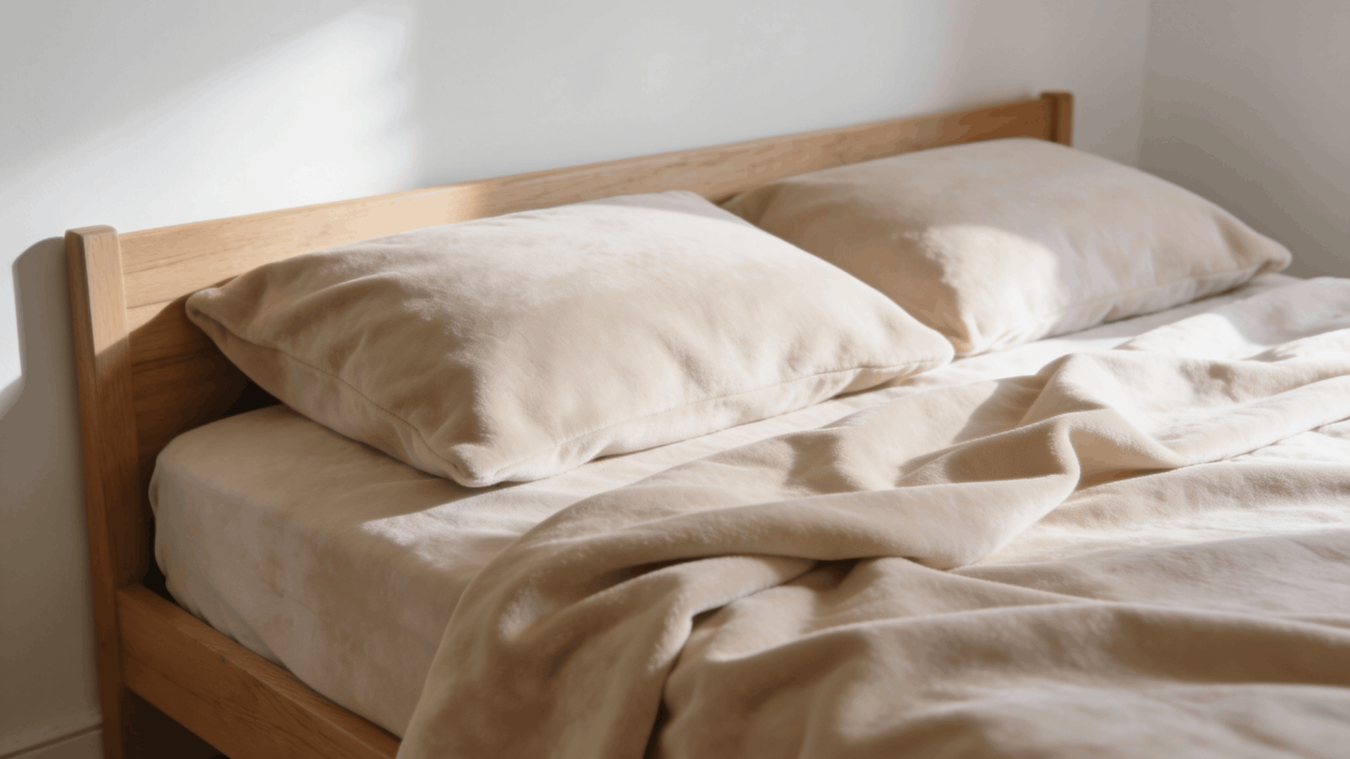 smooth microfiber sheets and pillowcases on a simple guest bed clean soft fabric affordable cozy bedroom look